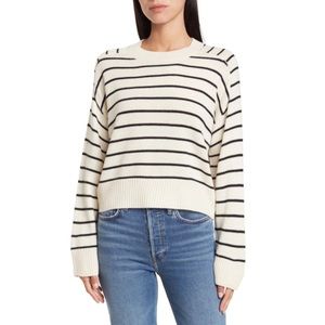 T TAHARI • Saddle Stripe Long Sleeve Sweater Size Small
